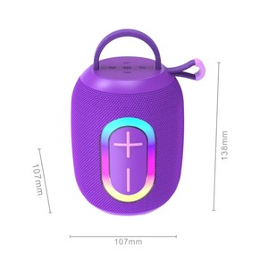 Portable <b>Bluetooth</b> <b>Speaker</b> With Colorful Led Light Rechargeable Battery <b>Mini</b> Outdoor Desktop Use Red - Product Image 2