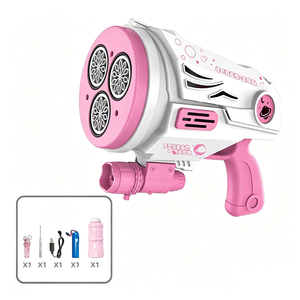Nouveau pistolet à bulles électrique automatique à 30 trous, style spatial, avec lumière, pour les enfants, jeu de fête d'été en plein air - Product Image 2