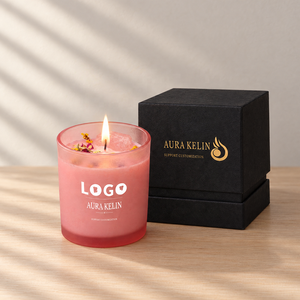 Bougie d'aromathérapie moderne en cire de soja 8OZ 10OZ 12OZ avec logo et options de couleur personnalisés, pot en verre fait main pour mariage, décoration intérieure, cadeau - Product Image 3