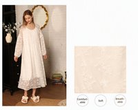 Robe de nuit longue en dentelle pour femme, coupe ample, en modal, douce et respirante, idéale pour la maison et l'heure du coucher