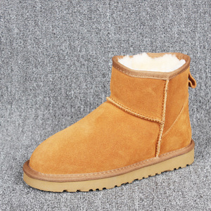 Botas de Neve Clássicas Personalizadas para Meninas e Meninos, Atacado, Novas Botas Femininas de Couro Genuíno Marrom com Sola Grossa e Quente - Product Image 2