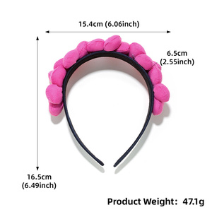 Rode Bloem Hoofdband Voor Vrouwen Meisjes Mode Hoofddeksel Boho Brede Hoofdband Voor Dames Haarfeest Geschenken Vakantie Haaraccessoires - Product Image 2