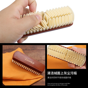 Brosse à chaussures en daim, outil de nettoyage en bois pour l'élimination des taches et l'entretien des bottes et des chaussures - Product Image 4