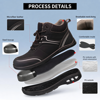Chaussures de travail unisexes AOXIANG en microfibre, embout en acier, sécurité, randonnée, automne, toutes saisons, usage en usine, semelle extérieure en PU