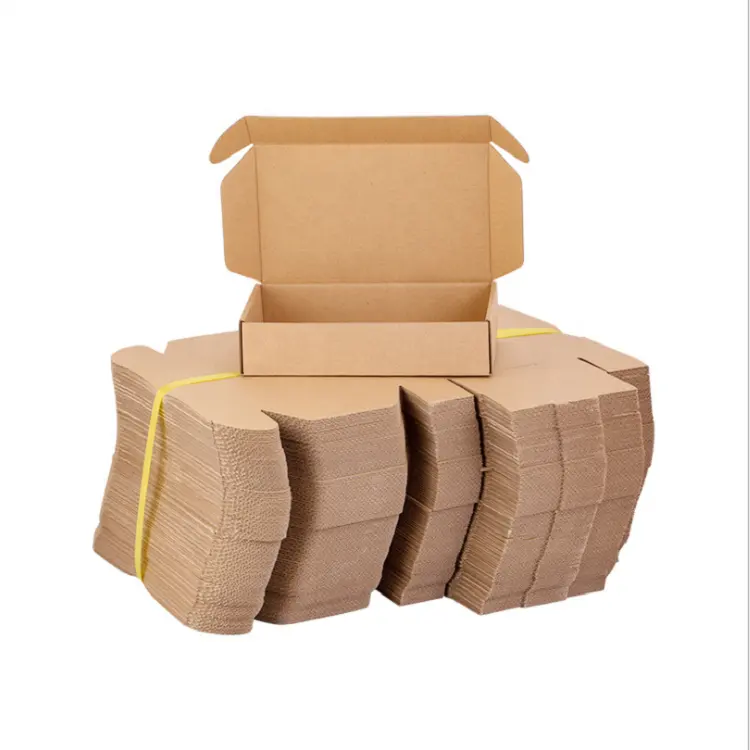 Premium Quality Recycle Brown Cardboard Corrugated Box folding Mailers For Cosmetic Clothing Gift