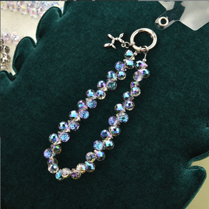 Luxury High-End Crystal Bead Wrist Hanging Rope Short Card Paper Keychain Bag Pendant for Mobile Phone <strong>Cases</strong> - Product Image 6