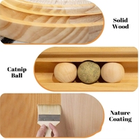Jouet grattoir pour chat en bois de luxe interactif, arbre à chat d'intérieur et grattoir avec piste à billes, emballé en carton
