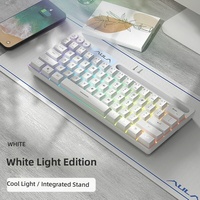 Nouveau clavier de jeu mécanique ergonomique en plastique AULA F3061 7-RGB filaire + sans fil 2.4G 61 touches TKL avec touches PBT double-shot