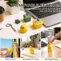 Porte-clés personnalisé en gros, porte-clés canard jaune, testeur d'axe de clavier en plastique pour interrupteur de clavier, jouet sonore, pour mousquetons promotionnels