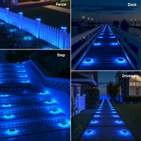 Chaud extérieur étanche IP68 solaire alimenté chemin escalier lumière jardin décoration balcon clôture cour bleu lumière LED pont étape lumières