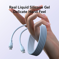 Cable Ultra Suave Tipo C a Tipo C de 60W, Cable de Carga Rápida 3A, Cable USB-C de Silicona para Sincronización de Datos para Laptop y Teléfono