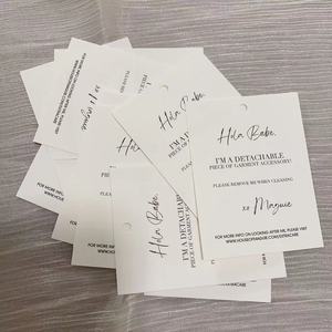 Etichette personalizzate per abbigliamento etichette personalizzate per vestiti con carta bianca biglietto altalena in rilievo con filo di corda etichette per vestiti - Product Image 2