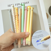 Stylos gel effaçables à l'encre thermosensible, design mignon kawaii sur le thème des animaux du zoo, pour étudiants