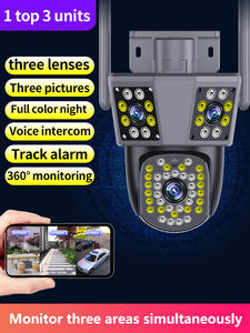 工厂OEM防水3镜头3屏4k高清人体检测Wifi监控彩色夜视闭路电视网络Ip摄像机 - Product Image 2