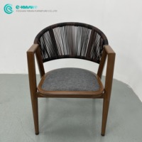Chaise de salle à manger moderne et minimaliste en aluminium et rotin, confortable pour jardin, patio, parc et espaces extérieurs