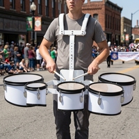 Factory Direct Customizable 5pcs Multi Tenor Marching Drum Set with Carrier and Mallets for Band Parade