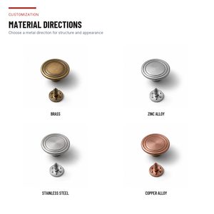 Boutons de jeans personnalisés avec logo, design gravé, en alliage de zinc et laiton, style embossé, attaches écologiques pour jeans, jupes et shorts - Product Image 3