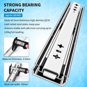 Yenuo 12-40 inch mở rộng đầy đủ ngăn kéo <span class=keywords><strong>Slide</strong></span> (1 cặp)-HEAVY DUTY Side gắn bi đường ray kim loại cho tủ - Product Image 3