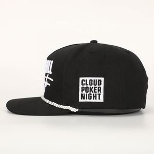 Gorra de Béisbol Deportiva de 5 Paneles, Negra, de Algodón, con Bordado Personalizado al por Mayor, para Hombre y Mujer, Gorra de Golf con Cuerda - Product Image 3