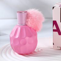 Parfum en flacon pompon rose 30 ml, parfum léger longue durée, senteur florale douce, eau de parfum pour femmes