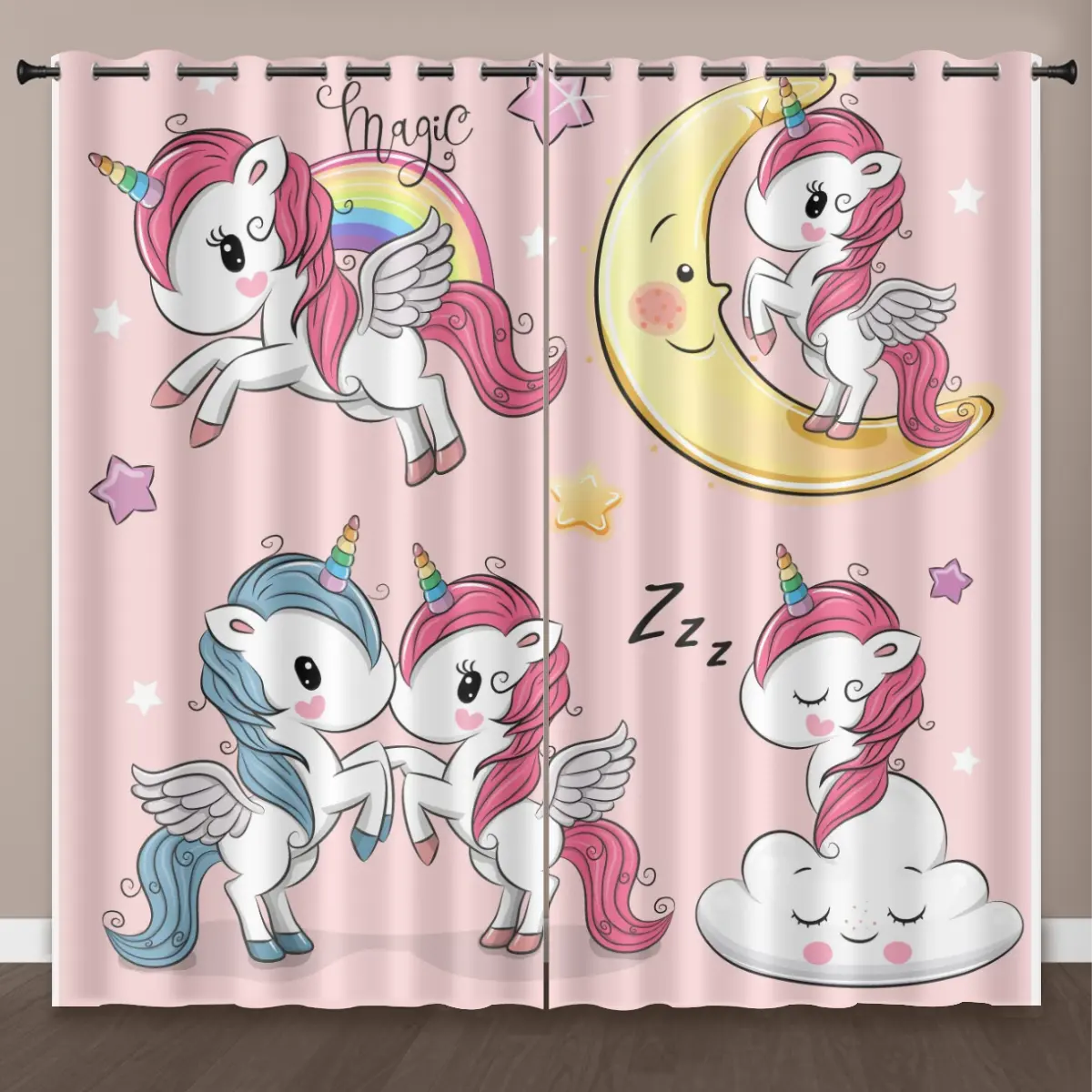 Offre Spéciale imprimé dessin animé rideaux tissu rideaux pour chambre salon chambre d'enfant fenêtre rideaux 100% Polyester Tulle