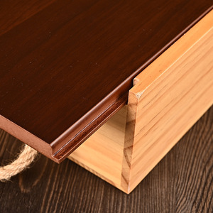 Caja de regalo rectangular de madera MDF para dos botellas, personalizable, para almacenamiento de vino y arroz. - Product Image 4