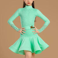 Robe de danse latine moderne d'été pour filles, en dentelle, pour examen professionnel, compétition et entraînement, robe de performance de danse de salon