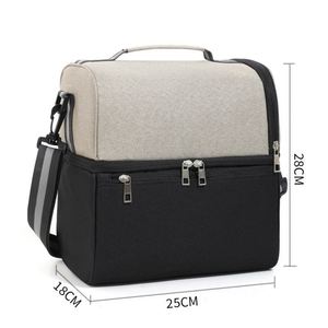 Camping Cooler Worksite Lunchbox Soft Shell Lunch Bag for Construction Sites Work and Everyday Use With Adjustable Strap Black - Product Image 1