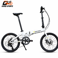 Vélo pliant GUOQI 20 pouces, cadre en alliage d'aluminium, 8 vitesses, frein à disque mécanique, vélo de ville portable pour adultes