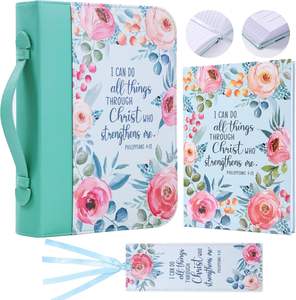 Muestra gratis de regalo de Navidad personalizado para las mujeres Biblia cubierta bolsa de estudio Niños Biblia bolsa cubierta personalizada con asa y cremallera - Product Image 2