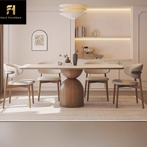 Hochwertiger Moderner Einfacher Langer Esstisch mit Gesinterter Tischplatte für Haushalt und Restaurant, Nordischer Esstisch mit Holzbeinen für Hotel und Villa - Product Image 4