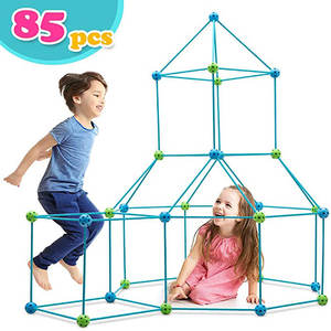 Kit de <span class=keywords><strong>construction</strong></span> de <span class=keywords><strong>fort</strong></span> pour enfants, 85 pièces, jouets STEM, jouets éducatifs, <span class=keywords><strong>construction</strong></span> de châteaux, tunnels, tente de jeu, tour de fusée - Product Image 1
