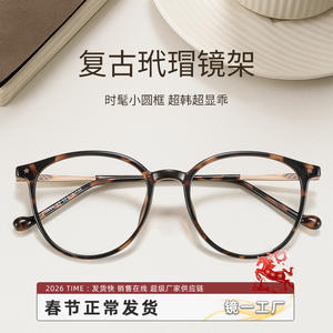 Montures de lunettes rétro écaille de tortue, monture ovale complète, légères, pour femmes, taille 210654, verres PC - Product Image 3