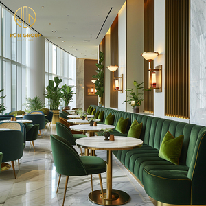 Ensemble de mobilier vintage pour <span class=keywords><strong>hôtel</strong></span> Ron Group, table carrée en marbre, banquette rembourrée, chaise en velours, sur mesure pour <span class=keywords><strong>restaurant</strong></span> - Product Image 2