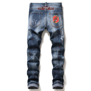 Novedad de verano 2025, pantalones vaqueros para hombre, pantalones vaqueros de talla grande para hombre, vaqueros de calidad con parches bordados - Product Image 2