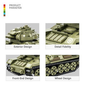 Wange 4514 T-34-85 Char d'assaut moyen en blocs de construction, modèle éducatif pour enfants, ensemble de jouets de construction, collection, cadeau, Juguetes - Product Image 3