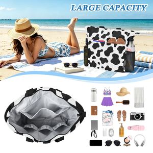 Bolso de Playa con Estampado de Vaca para Mujer, con Correa, Bolso de Hombro Personalizado con Bolsa a Juego para Vacaciones de Verano - Product Image 4