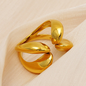 Zogxin Geometric Fashion Ring Gold Double Ring Design Women's Everyday Jewelry - Product Image 2