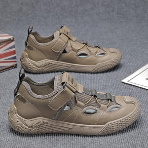 Le fabricant fournit des sandales en cuir respirantes de grande taille, décontractées, pour la randonnée en plein air, avec logo personnalisé, sandales pour hommes. - Product Image 3