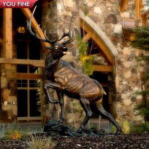 Estátua de cervos em bronze de fundição, tamanho de vida ao ar livre, escultura de cervos - Product Image 6