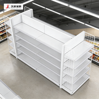 Étagères de supermarché JIUSHUN multi-usages, légères, à double face, métalliques, personnalisées pour les magasins de détail