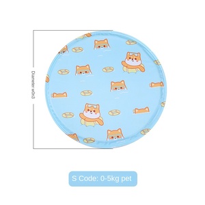 Sommer PVC Katze Hund Kühlbett Matte Multifunktion ales rundes <span class=keywords><strong>Gel</strong></span> Kissen mit solide bedruckten Cartoon Design Großhandel Haustier Matten & Pads - Product Image 6