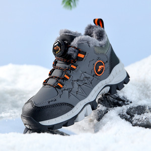Chaussures en coton pour garçons, nouvelles chaussures <span class=keywords><strong>de</strong></span> randonnée doublées <span class=keywords><strong>de</strong></span> polaire chaudes pour l'automne et l'hiver, imperméables, antidérapantes, bottes <span class=keywords><strong>de</strong></span> neige pour grands garçons - Product Image 3