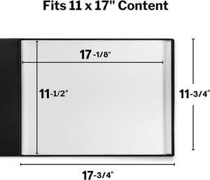 Porte-documents <span class=keywords><strong>de</strong></span> présentation 11x17 avec 24 pochettes, grand format 11 x 17, dossier d'art avec couverture et pochettes en polypropylène - Product Image 6