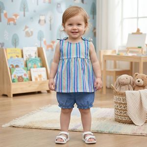 Conjuntos de ropa de verano para bebés recién nacidos, 2 piezas, sin mangas, top y pantalones, para niñas pequeñas. - Product Image 3