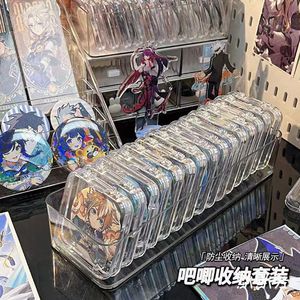 <b>Plastic</b> Storage <b>Box</b> With Compartments Transparent Rectangle <b>Large</b> Capacity For Badge Display Desktop Organizing - Product Image 3
