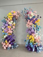 Arrangements floraux de luxe rose poudré et vert pour arche de mariage, ensemble de fleurs d'hortensia et de roses pour la cérémonie de mariage et le toile de fond photo