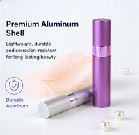 Flacon d'échantillon de parfum 8ml/10ml avec pulvérisateur rotatif rétractable, portable, pour soins bucco-dentaires, en verre avec tête en aluminium électroplaqué