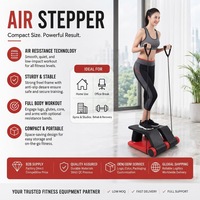 Mini stepper compact en acier BNcompany pour entraînement cardio à domicile avec bandes de résistance – Vente en gros