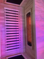 Sauna infrarouge à lumière rouge en bois massif durable pour 2 personnes, à faible EMF, pour la maison et la salle de sport, en stock aux États-Unis